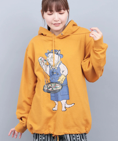 go slow caravan 裏毛スキレットピザ猫パーカー