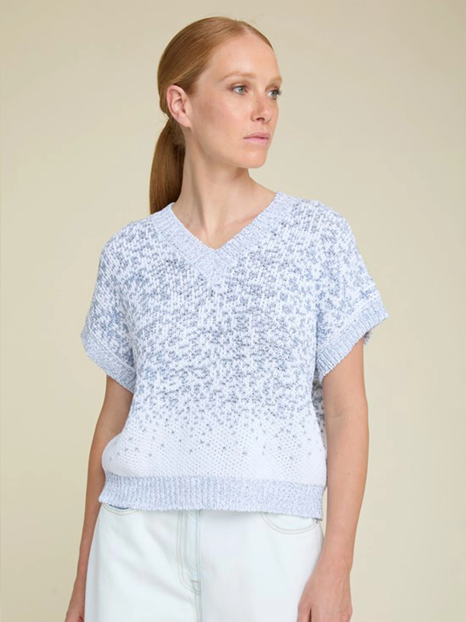 PESERICO】現行定価16万 ジップベストニット ラメ糸混 ケーブル 40