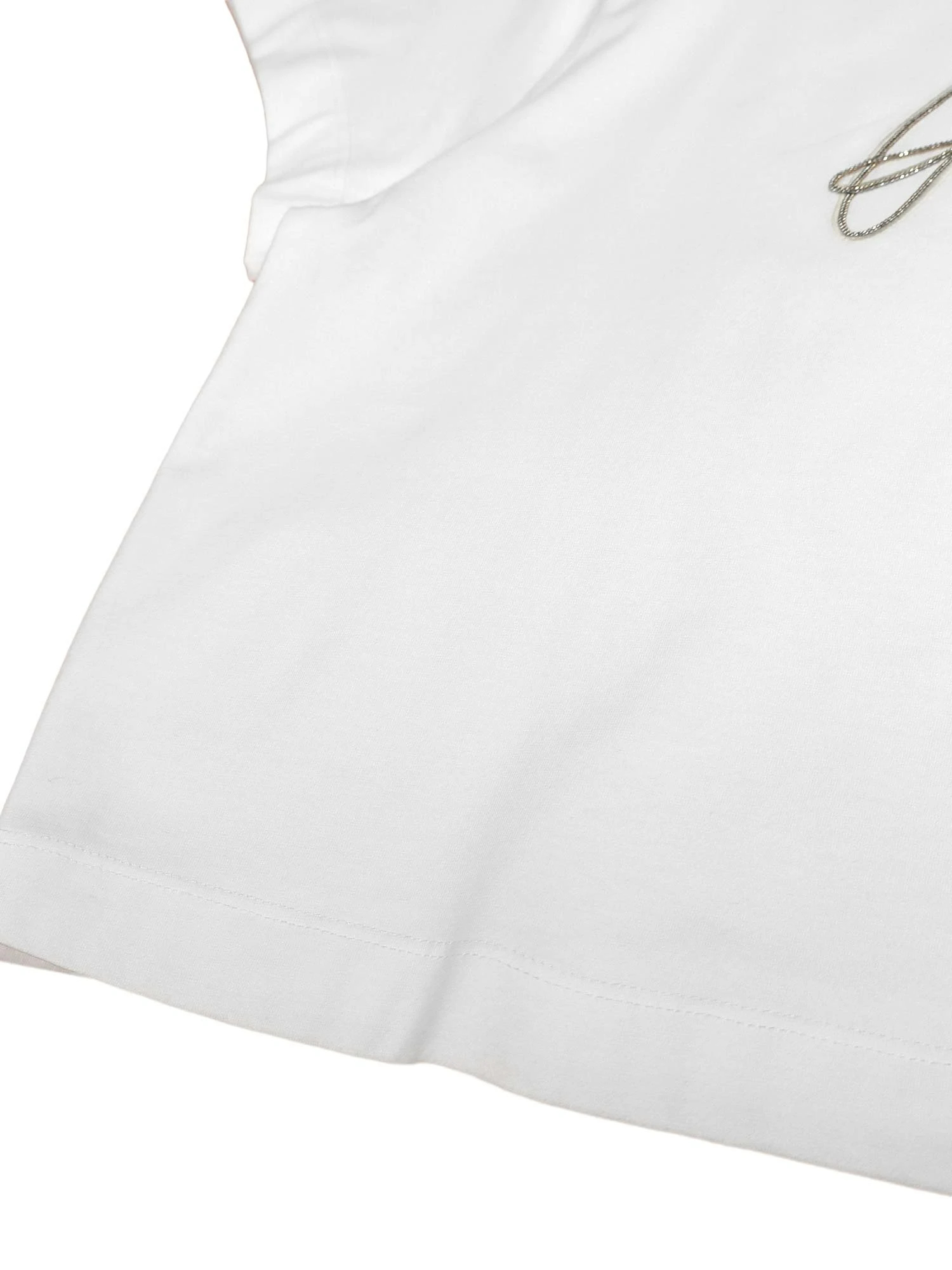PESERICO ボールチェーン　Tシャツ　サイズ42 フロントボールチェーンロゴ飾りコットンTシャツ / PESERICO
