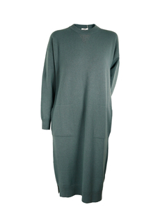 PESERICO(ペセリコ) |Vガゼットボールチェーンウールシルクカシミヤニットワンピース