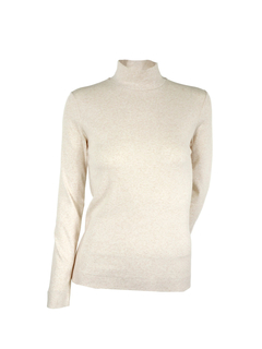 PESERICO(ペセリコ) |ハイネックボールチェーン飾りコットンリブカットソー