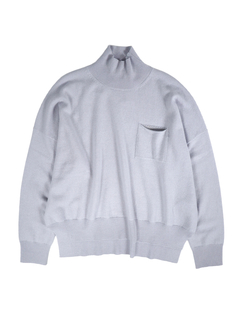 PESERICO(ペセリコ) |ポケットボールチェーン装飾ウールシルクカシミヤハイネックニット