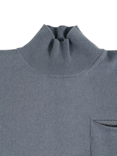 PESERICO(ペセリコ) |ポケットボールチェーン装飾ウールシルクカシミヤハイネックニット