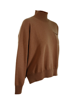 PESERICO(ペセリコ) |ポケットボールチェーン装飾ウールシルクカシミヤハイネックニット