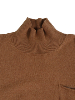 PESERICO(ペセリコ) |ポケットボールチェーン装飾ウールシルクカシミヤハイネックニット