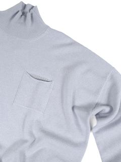 PESERICO(ペセリコ) |ポケットボールチェーン装飾ウールシルクカシミヤハイネックニット