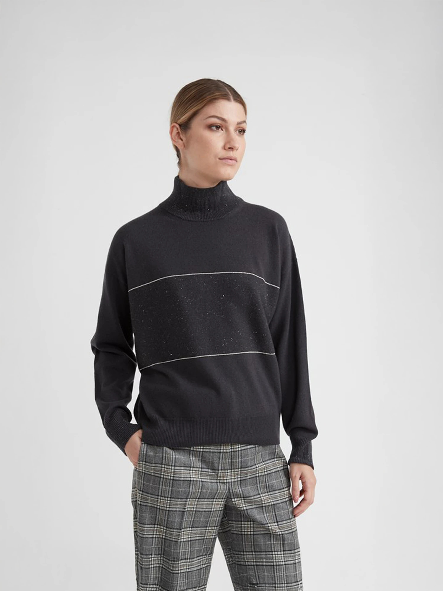 ★美品 PESERICO ペゼリコ カシミヤ混 ラメニットワンピース ☆美品 PESERICO ペゼリコ カシミヤ混 ラメニットワンピース