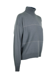 PESERICO(ペセリコ) |ウールシルクカシミヤ編み目切り替えデザインハイネックニット