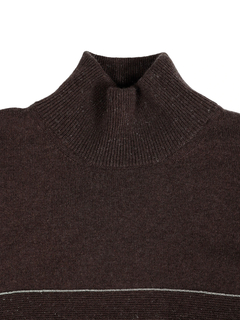 PESERICO(ペセリコ) |ウールシルクカシミヤ編み目切り替えデザインハイネックニット