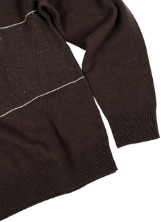 PESERICO(ペセリコ) |ウールシルクカシミヤ編み目切り替えデザインハイネックニット