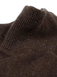 PESERICO(ペセリコ) |ウールシルクカシミヤ編み目切り替えデザインハイネックニット