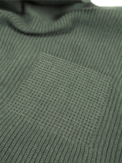 PESERICO(ペセリコ) |ポケット編み込みボールチェーン装飾ウールシルクカシミヤハイネックニット