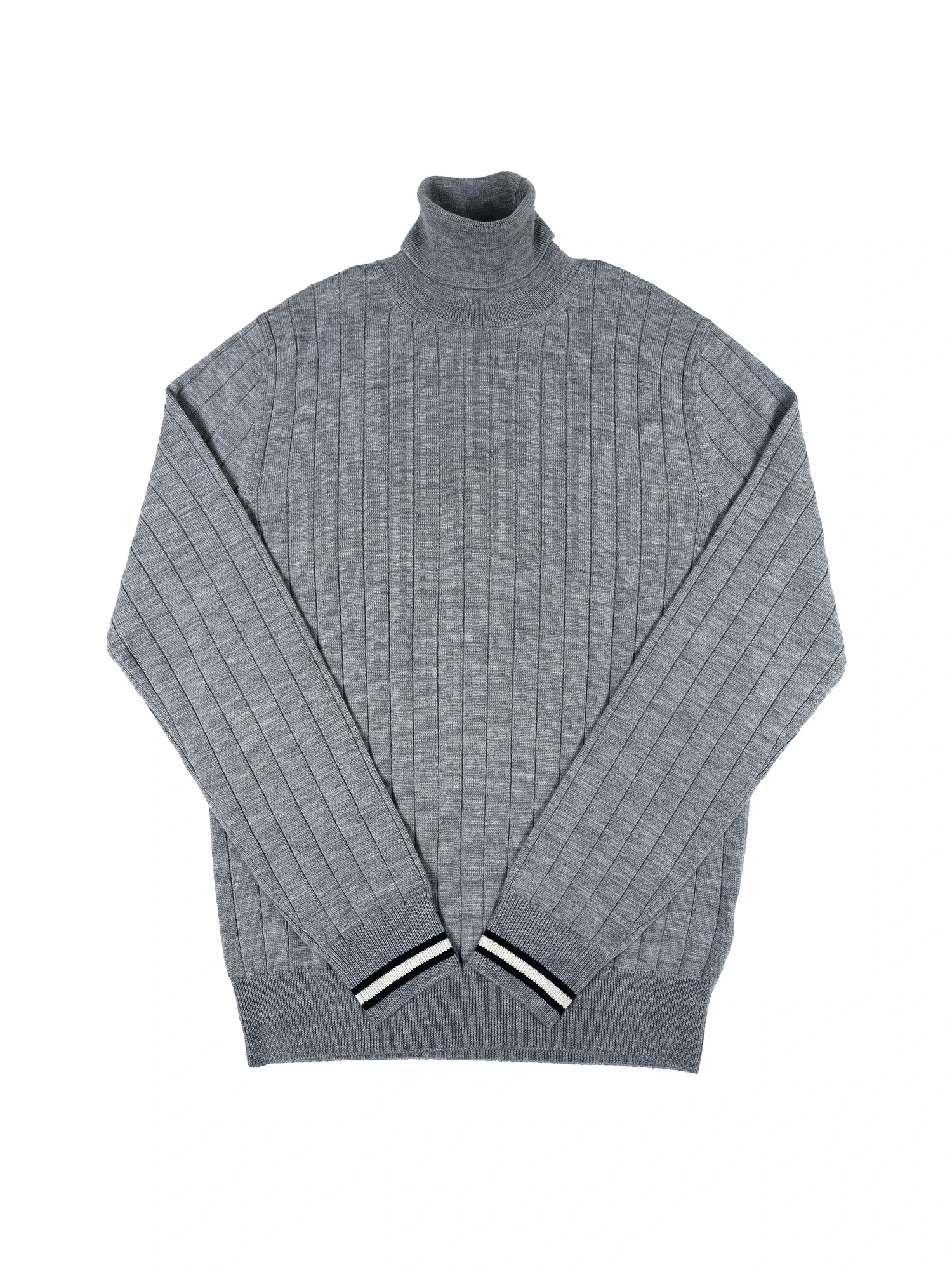 MEN'S】袖口ラインウール100％太リブニット / PESERICO（ペセリコ