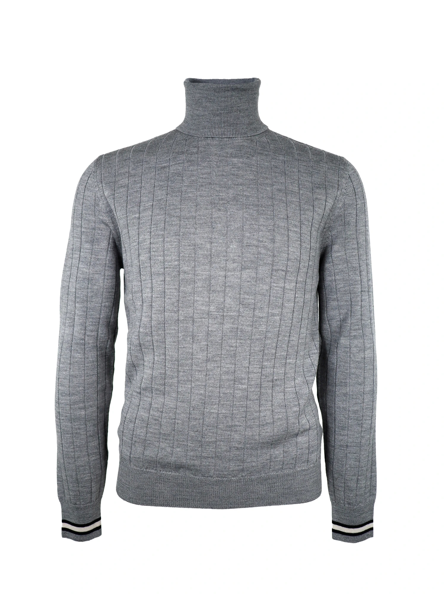 MEN'S】袖口ラインウール100％太リブニット / PESERICO（ペセリコ