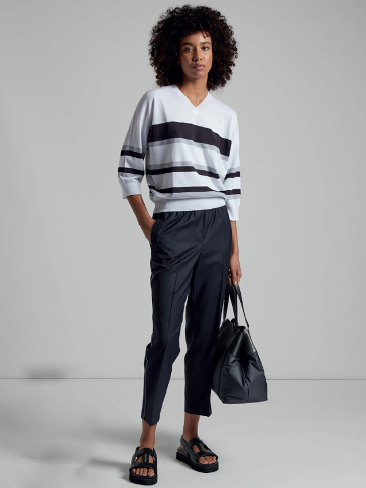 PESERICO(ペセリコ) |サイドボールチェーンサマーウールパンツ