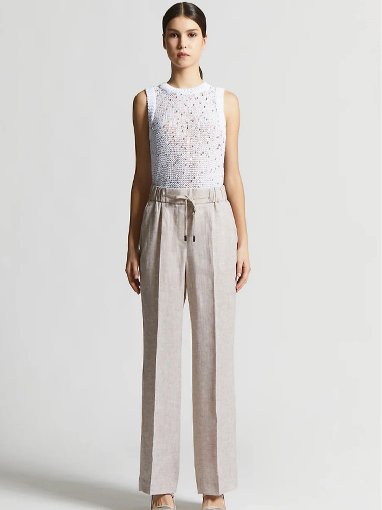 PESERICO(ペセリコ) |リネンウエストゴムイージーパンツ