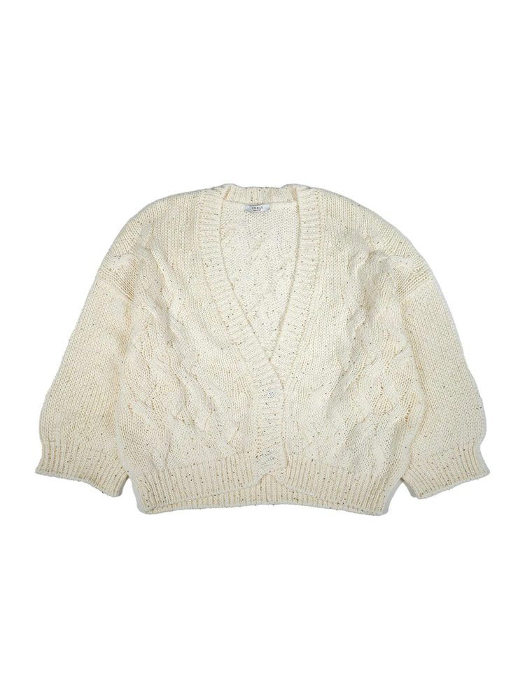 PESERICO(ペセリコ) |スパンコールヤーンコットンVネックショートカーディガン