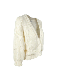 PESERICO(ペセリコ) |スパンコールヤーンコットンVネックショートカーディガン