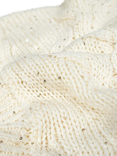 PESERICO(ペセリコ) |スパンコールヤーンコットンVネックショートカーディガン