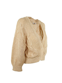 PESERICO(ペセリコ) |スパンコールヤーンコットンVネックショートカーディガン