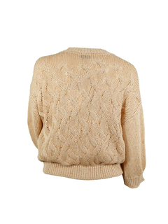 PESERICO(ペセリコ) |スパンコールヤーンコットンVネックショートカーディガン