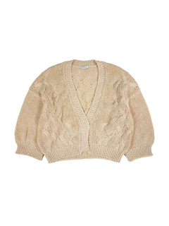 PESERICO(ペセリコ) |スパンコールヤーンコットンVネックショートカーディガン