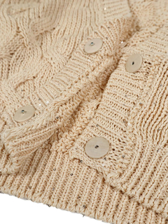 PESERICO(ペセリコ) |スパンコールヤーンコットンVネックショートカーディガン