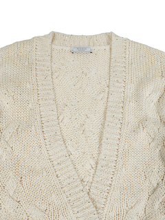 PESERICO(ペセリコ) |スパンコールヤーンコットンVネックショートカーディガン