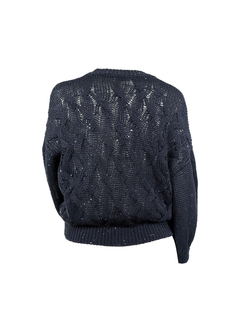 PESERICO(ペセリコ) |スパンコールヤーンコットンVネックショートカーディガン