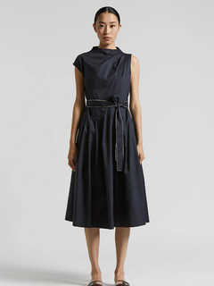 PESERICO(ペセリコ) |コットンストレッチアシンメトリーデザインワンピース