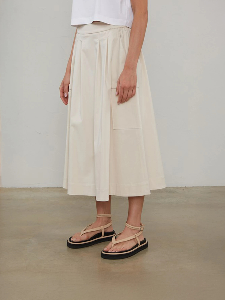 PESERICO(ペセリコ) |サイドパッチポケット２タックスカート