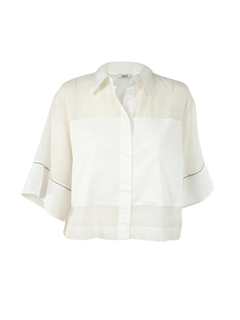 PESERICO(ペセリコ) |シースルー七分袖ブラウス