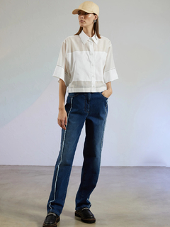 PESERICO(ペセリコ) |シースルー七分袖ブラウス