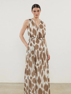 PESERICO(ペセリコ) |コットンガーゼプリントノースリーブワンピース