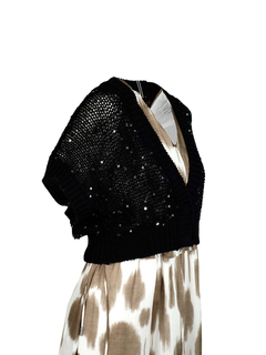 PESERICO(ペセリコ) |スパンコールヤーンコットンニットボレロ