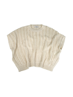PESERICO(ペセリコ) |スパンコールヤーンフレンチスリーブコットンニット
