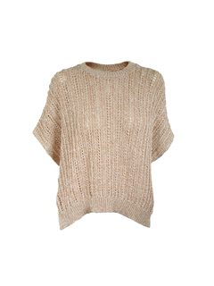 PESERICO(ペセリコ) |スパンコールヤーンフレンチスリーブコットンニット