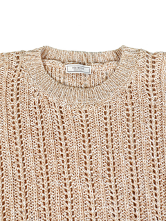 PESERICO(ペセリコ) |スパンコールヤーンフレンチスリーブコットンニット