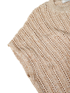 PESERICO(ペセリコ) |スパンコールヤーンフレンチスリーブコットンニット