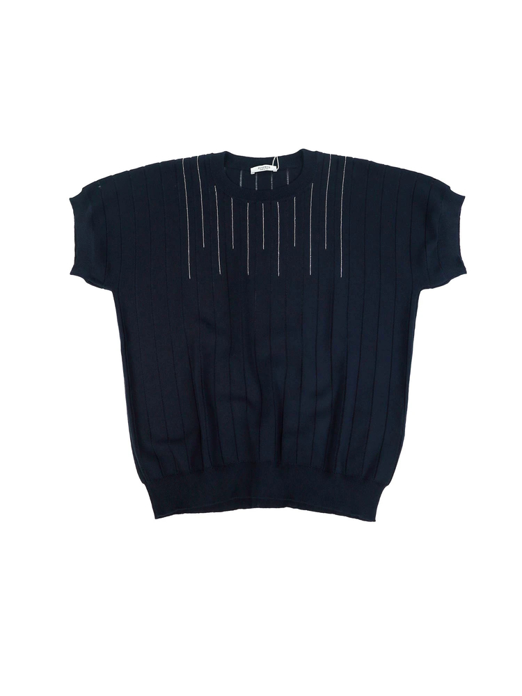 PESERICO(ペセリコ) |ボールチェーン飾り落とし目デザインコットンニット