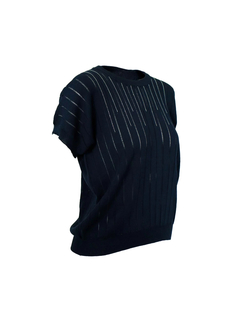 PESERICO(ペセリコ) |ボールチェーン飾り落とし目デザインコットンニット