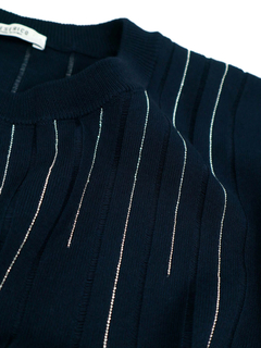 PESERICO(ペセリコ) |ボールチェーン飾り落とし目デザインコットンニット