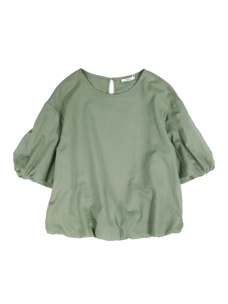 PESERICO(ペセリコ) |コットンガーゼ2枚仕立てバルーンヘムブラウス