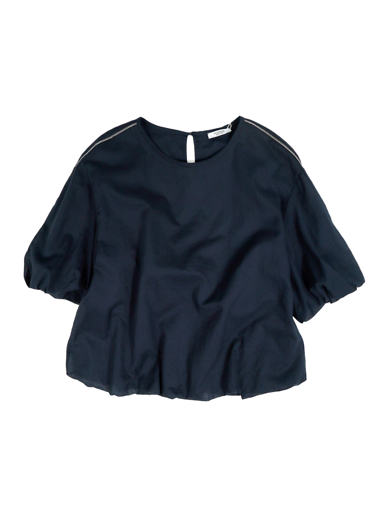 PESERICO(ペセリコ) |コットンガーゼ2枚仕立てバルーンヘムブラウス