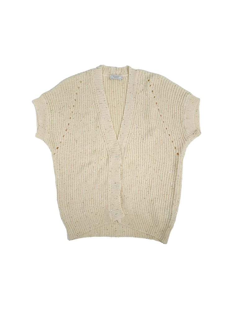 PESERICO(ペセリコ) |コットンスパンコールヤーンフレンチカーディガン