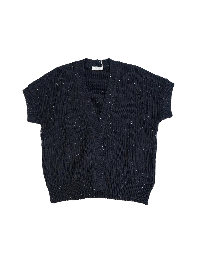 PESERICO(ペセリコ) |コットンスパンコールヤーンフレンチカーディガン