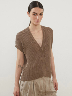 PESERICO(ペセリコ) |コットンスパンコールヤーンフレンチカーディガン