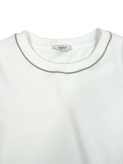 PESERICO(ペセリコ) |コットンリブターンナップスリーブカットソー