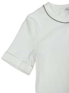 PESERICO(ペセリコ) |コットンリブターンナップスリーブカットソー