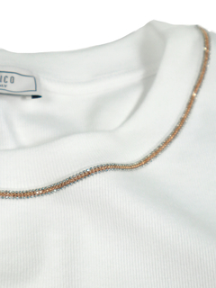 PESERICO(ペセリコ) |コットンリブターンナップスリーブカットソー